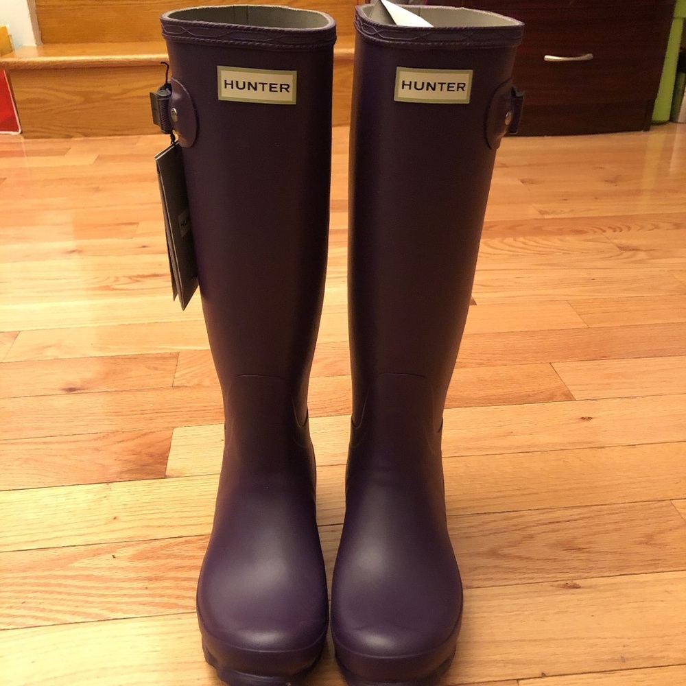 Purple colored Hunter Boots
